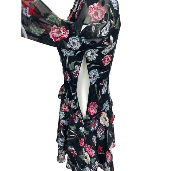 Foxiedot Alva Floral Mini Dress Size XS Whimsy Coquette Chic Wedding Guest - Picture 7 of 16